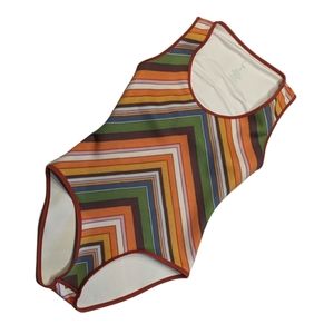 Seea Chevron Stripe Multi Color Super Stretchy One Piece Bathing Suit USA Made